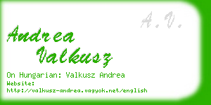 andrea valkusz business card